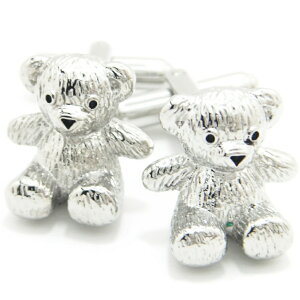 カフス 可愛いクマさん シルバーベアー カフス カフスボタン カフリンクス cufflinks cuffs メンズ 男性 結婚式 ユニーク おもしろ 面白 面白い 動物 植物シリーズ スーツアクセサリー専門店 ブライダル 披露宴 二次会 お呼ばれ パーティー おしゃれ カフスマニア