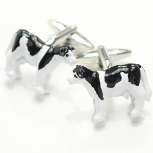ホルスタイン 牛 カフス カフスボタン カフリンクス cufflinks cuffs メンズ 男性 ユニーク おもしろ 面白 面白い 動物 植物シリーズ スーツアクセサリー専門店 父の日 ギフトにも 誕生日 プレゼ