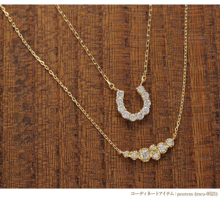 楽天市場】馬蹄ネックレス ダイヤモンドネックレス K18 horse shoe 0.2 