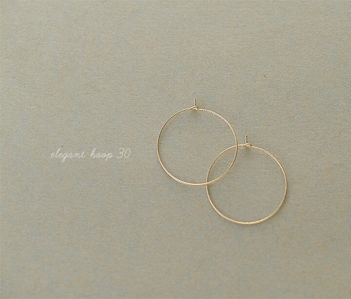 楽天市場】【廃盤終了】K18 フープピアス elegant hoop 30 フープ 