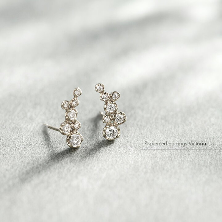 楽天市場】Pt900 プラチナダイヤモンドピアス Victoria ピアス 