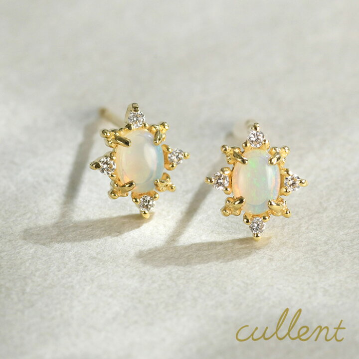楽天市場】K18 オパール ピアス destiny oval ピアス 18金 18k 
