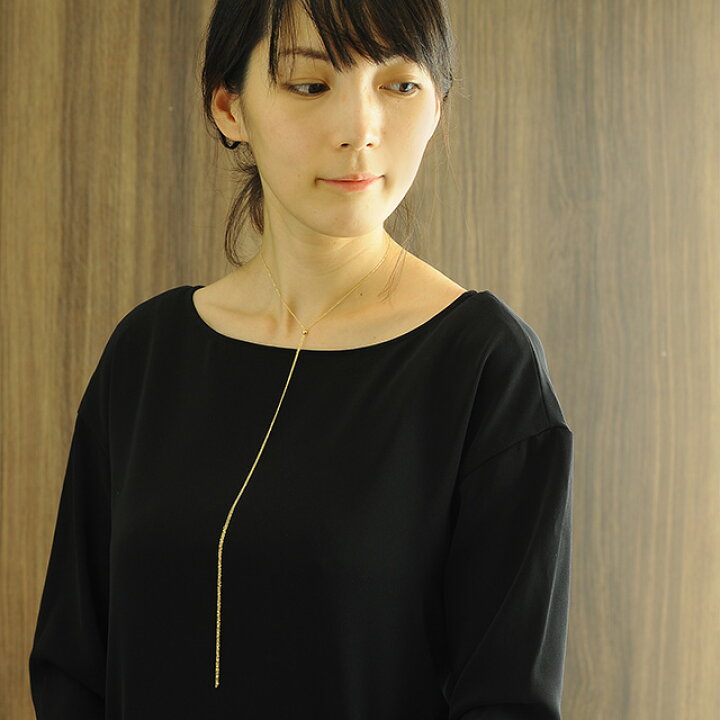 楽天市場】ロングネックレスK18 playful ロングネックレス K18 18金 