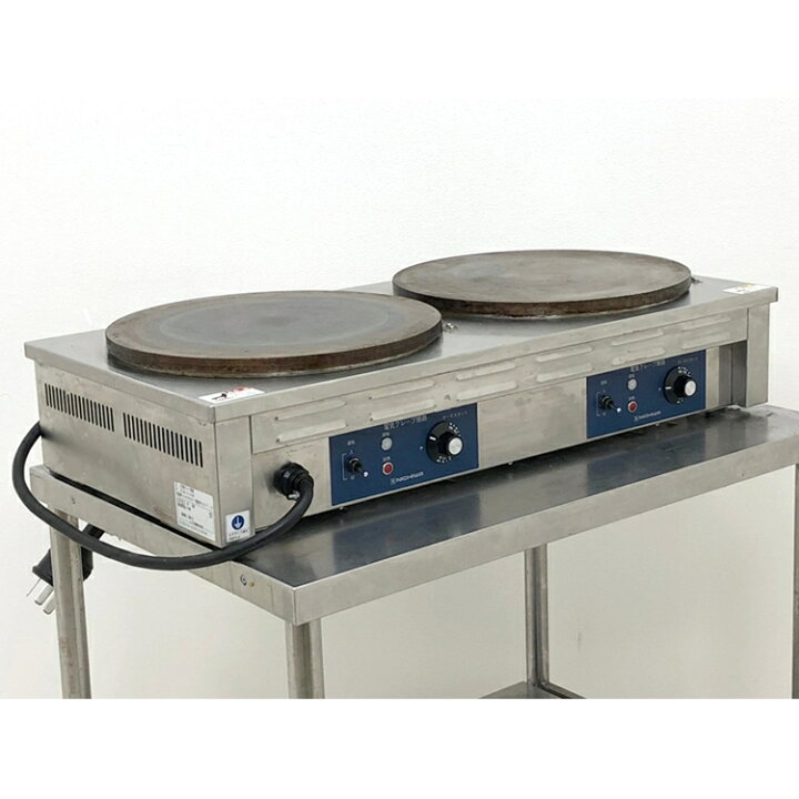 楽天市場】ニチワ 電気式 クレープ焼器 2連 CM-410HW 200V ハイパワー 