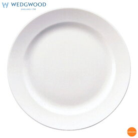 ウェッジウッド　ホワイトコノート　フラットプレート　ワイドリム　27cm　RUE-E5[関連：WEDGWOOD イギリス ブランド 食器 磁器 丸皿 平皿 ホテル カフェ レストラン]