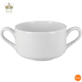 ラック　アクセス　スタッキング　スープカップ　320c.c.　RA01314　12ヶ入　RAC-05[関連：RAK PORCELAIN ラック ポーセレン UAE ブランド 食器 磁器 両手カップ 食器洗浄機対応 電子レンジ対応 ホテル カフェ レストラン]