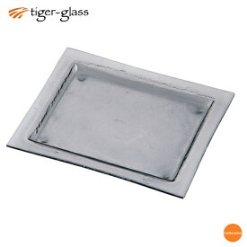 タイガーグラス　レクタンギュラープレート　061-192-12　グレー　RTI-68[関連：Tiger-glass 業務用 GlassStudio グラス スタジオ ホテル ガラス 食器 大皿]