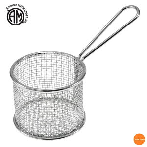 AM ステンレス ミニフライバスケット ラウンド FRYR375 PHL-A9[関連:アメリカンメタルクラフト 業務用 インスタ映え 食器 から揚げ ポテトフライ オニオンフライ 串揚げ インテリア パー