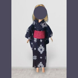 【訳あり】1/6ドール用アウトフィット 浴衣二点セット 紺色×ダークレッド 一部難あり 赤 ネイビー 2点セット 22cmドール 22センチドール オビツ22対応 ピュアニーモ対応 ブライス対応 和装 和柄 夏祭り 花火大会 着物風 ドール服 人形服 着せ替え ドール衣装 かわいい