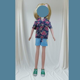 22cmドール用 アウトフィット二点セット 半袖シャツとショートパンツ 南国風コーデ 2点セット 22センチドール オビツ22対応 ピュアニーモ対応 ブライス対応 ドール服 人形服 1/6ドール 着せ替え ドール衣装 リアルクローズ ドール撮影 コレクション かわいい 手作り