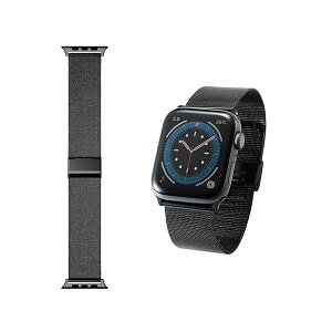 �G���R�� �A�b�v���E�H�b�` Apple Watch �o���h SE 6 5 4 �i44mm�j SE 3 2 1 �i42mm�j �X�e�����X �T�C�Y�����\ �u���b�N AW-44BDSSMBK