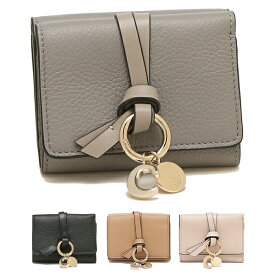 CHLOE クロエ 三つ折り財布 ALPHABET アルファベット レディース ミニ財布 BLACK ブラック ロゴチャーム CHC17AP946H9Q MINI TRI FOLD