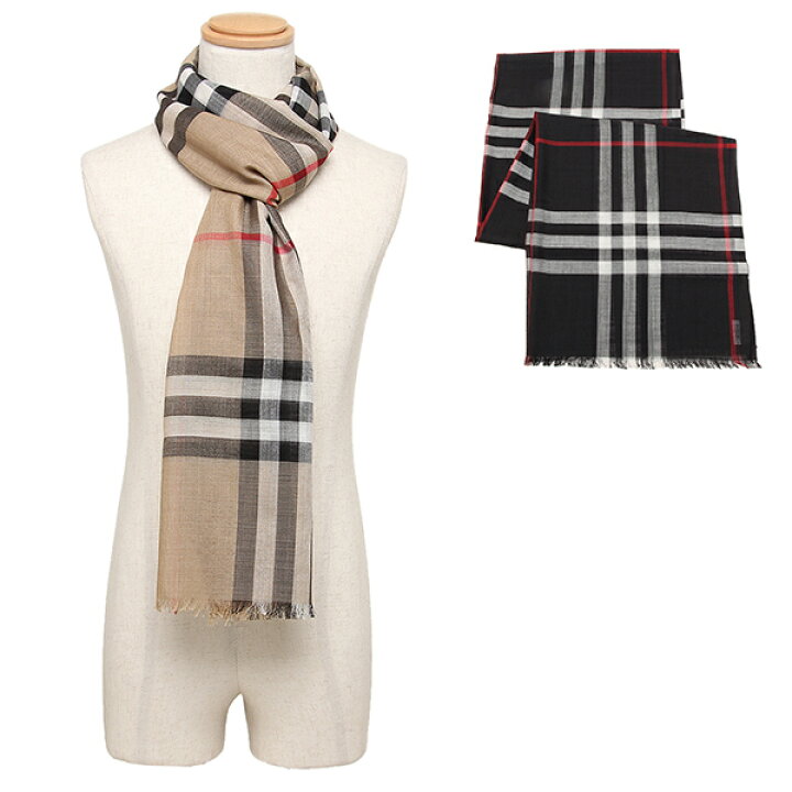 楽天市場 P10倍 5 5 0時 5 5 24時 バーバリー マフラー ジャイアントチェック スカーフ ウール シルク メンズ レディース Burberry 返品ok Axes アクセス 楽天市場店