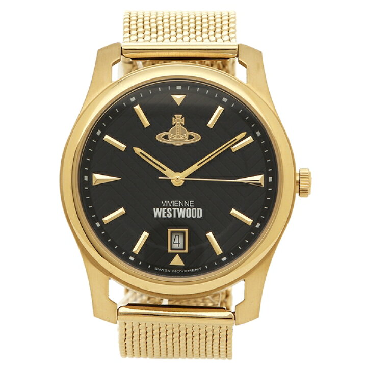 楽天市場 P10倍 2 23 0時 24時 ヴィヴィアンウエストウッド 時計 メンズ 腕時計 40mm クォーツ ブラック イエローゴールド Vivienne Westwood Vv185bkgd 返品ok Axes アクセス 楽天市場店
