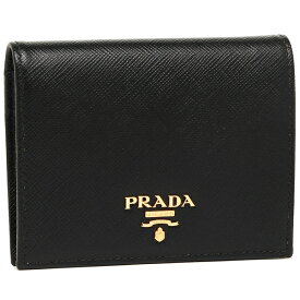 プラダ 二つ折り財布 財布レディース PRADA 1MV204 QWA F0002 ブラック 一粒万倍日