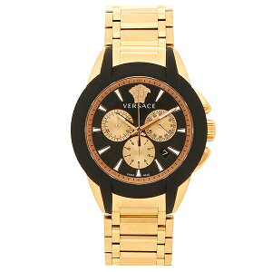 【返品OK】ヴェルサーチ 腕時計 メンズ VERSACE VEM800318 ブラック ピンクゴールド