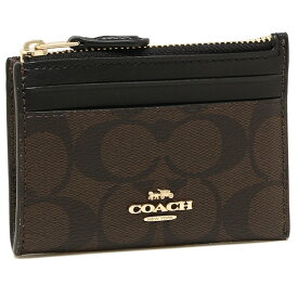 【P10倍 4/23 20時～4/26 9時】コーチ コインケース パスケース アウトレット レディース COACH F88208 IMAA8 ブラウン ブラック 一粒万倍日