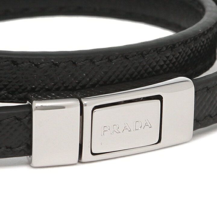 楽天市場 プラダ ブレスレット アクセサリー サフィアーノ レザー バングル ブラック メンズ Prada 2ib286 053 F0002 返品ok Axes アクセス 楽天市場店