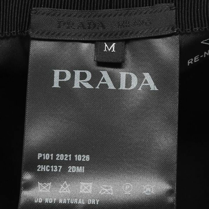 プラダ 帽子 ハット リナイロン バケットハット トライアングルロゴ ブラック メンズ レディース PRADA 2HC137 2DMI F0002