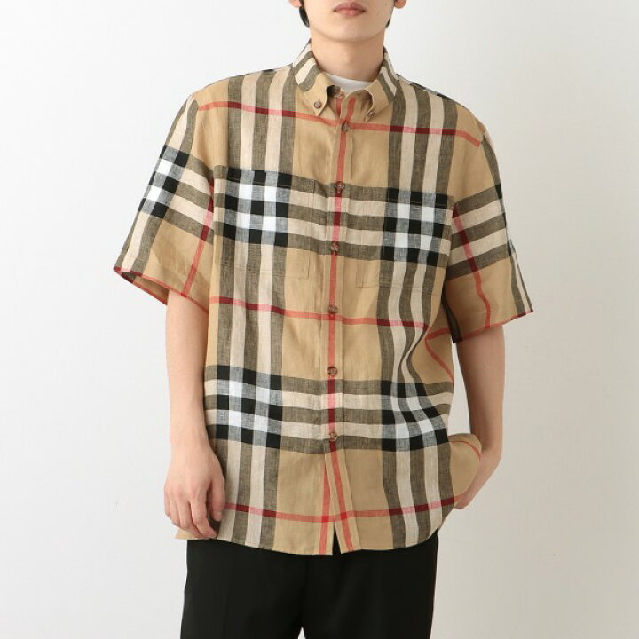 楽天市場】バーバリー シャツ 半袖シャツ ベージュ メンズ BURBERRY  
