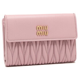 【10%OFFクーポン 4/19 13時～4/26 9時】ミュウミュウ 二つ折り財布 マテラッセ ピンク レディース MIU MIU 5ML225 2FPP F0E18