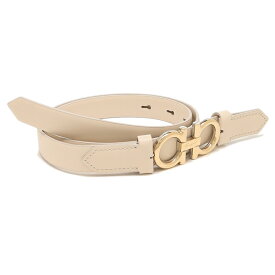 フェラガモ ベルト ダブルガンチーニ ベージュ ホワイト レディース Salvatore Ferragamo 23B707 754779