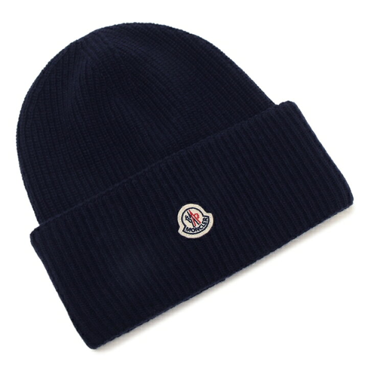 楽天市場】モンクレール 帽子 ニット帽 ネイビー レディース MONCLER 