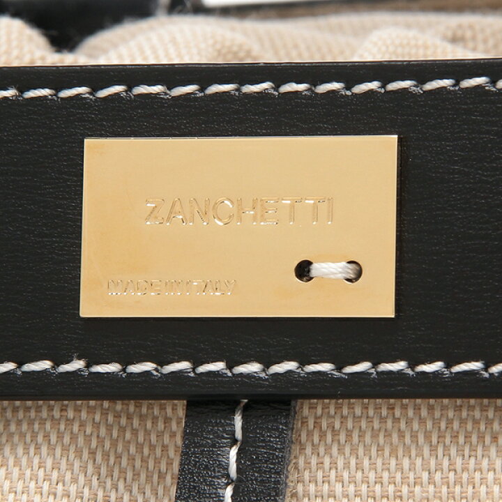 ZANCHETTI 2way トートバッグ ポーチ付き レザー A4収納可能（MADE IN  