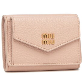 ミュウミュウ 三つ折り財布 ヴィッテロダイノレザー ミニ財布 ピンク レディース MIU MIU 5MH021 ADT7 F0LOZ
