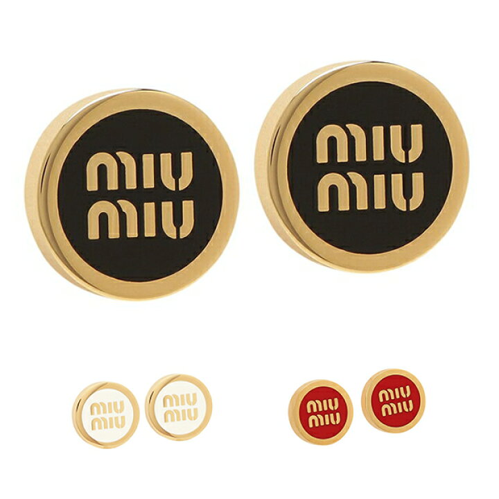 楽天市場】MIU MIU ミュウミュウ ピアス エナメルメタルピアス ロゴ 