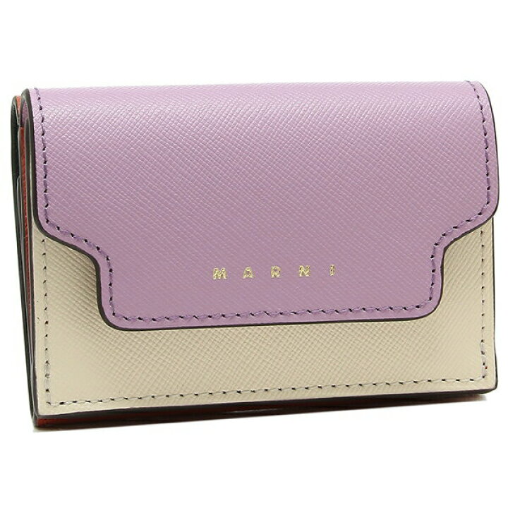 MARNI バイカラー 三つ折り財布 トリフォールド ウォレット ピンク