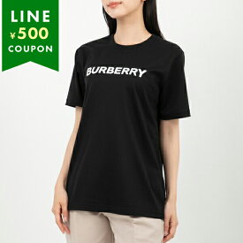 BURBERRY バーバリー コットン Tシャツ MARGOT マーゴット レディース トップス ロゴ BLACK ブラック ロゴT リラックスフィット クルーネック カットソー 8055251 A1189