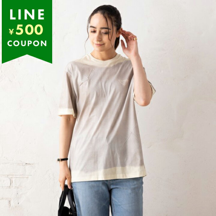 楽天市場】プラダ Tシャツ トップス ジャージー ベージュ レディース 