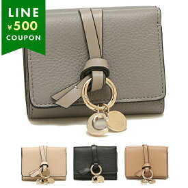 CHLOE クロエ 三つ折り財布 ALPHABET アルファベット レディース ミニ財布 BLACK ブラック ロゴチャーム CHC17AP946H9Q MINI TRI FOLD