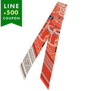 エルメス スカーフ エプロン ドール バンダナ ツイリー オレンジ ホワイト レディース HERMES H062978S 05