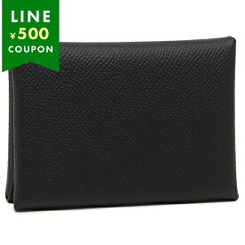 エルメス 小銭入れ コインケース 二つ折り財布 カルヴィ デュオ W刻印 ブラック メンズ HERMES H083035CK 89