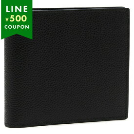 トムブラウン 二つ折り財布 ぺブルグレインレザーハーフウォレット ブラック メンズ THOM BROWNE MAW023A 00198 001