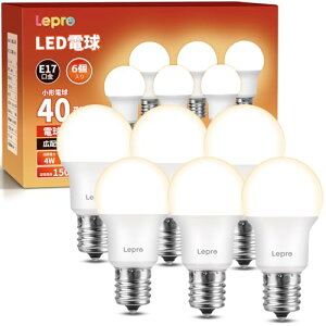 �yE17�zLepro LED�d�� E17���� 40W�` 6�� 440lm �d���F 3000K �񒲌��^ �~�j�N���v�g�� �~�j�����v�`�d�� �L�z���^�C�v �����F�� PSE�F