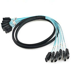 CableDeconn����6��/�Z�b�gSata 3 SATA�P�[�u��SAS�P�[�u��6Gbps�T�[�o�[1M�p