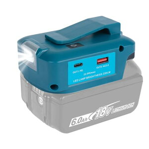 Waitley - Adp05 �}�L�^18v�o�b�e���[�pUSB�A�_�v�^�[ 5V/12V�o�� ���P�xLED���C�g�t�� USB �}���[�d�Ή� �o��22.5w MAX ���}�Ɩ� (�A