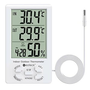 Neoteck �����x�v ���x± 1�� �Z���T�[ LCD�f�W�^�� �����O���x �������x �u���|�����p �����x���� �ƒ�p �M���Ǘ\�h (�� 3m�R�[�h)
