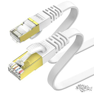 10m KASIMO LAN�P�[�u�� CAT7 �t���b�g �����^ 10Gbps 600Mhz/s ���� �L��lan�P�[�u�� STP ���c�� �ܐ܂�h�~ RJ45 wifi�P�[�u�� �J�e�S