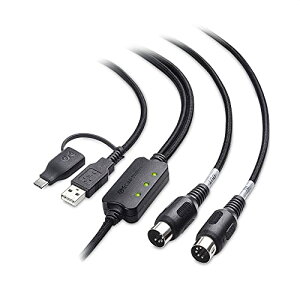 Cable Matters MIDI USB �ϊ��P�[�u�� - 2m�AMIDI �P�[�u�� USBA/USBC�A5-Pin DIN�A�u���b�N