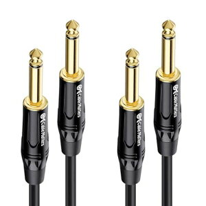 Cable Matters 2�{�Z�b�g �M�^�[�P�[�u�� �M�^�[ �V�[���h 1.8m, 6.35mm���m�����v���O �y��p�P�[�u�� TS �X�g���[�g�v���O