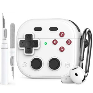 AhaStyle AirPods 4 2024�[�d�P�[�X�p�N���[�i�[�L�b�g�t���ϏՌ��t��TPU AirPods��4����ی�X�L���J�o�[�A�Z�L���A���b�N�N���b�v�t��