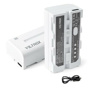 VILTROX �r�f�I���C�g�c�ʕ\��2200mAh�o�b�e���[(���) LED�p�l���Ɩ�NP-F550�o�b�e���[USBType-C�[�d �o�b�e���[ NP-F�V���[�Y�����o�b