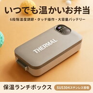 【給水不要・USB充電式】電熱弁当箱 900ml 6段階温度調節 タイマー機能 加熱・保温ランチボックス SUS304…