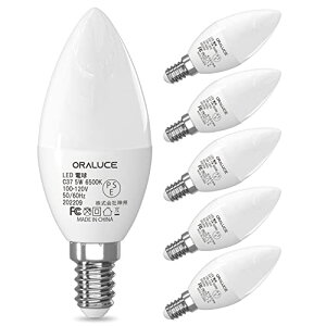 ORALUCE LED �V�����f���A �d�� e12 led 40W���� �����F 6500K 5W 450lm �C��d�� ���P�x �ȃG�l ���`���Ή� �񒲌� 6��