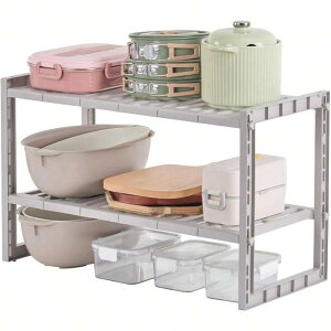 MxPRO シンク下 収納 ラック 調整可能 【伸縮式&収納力UP!】幅51 - 76cm×奥30cm×高さ41cm 2段 簡単組立 食器 伸縮棚 キッチン 台所 鍋 洗面台下 洗面台 押入れ 流し台 整理棚 高炭素鋼 シルバー