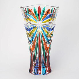 【イタリア製】カラフルで迫力のあるデザインが魅力のお洒落なガラス製フラワーベース ZECCHIN 【OASIS】開店祝い 新築祝い